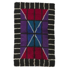 Art textile de style abstrait suédois scandinave moderne Rya des années 1960