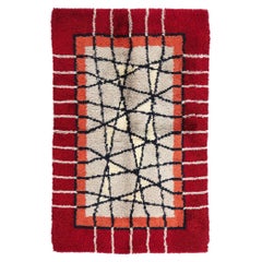 Ulla Kronlof Used Abstract Scandinavian Modern Swedish Rya Rug