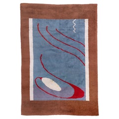 Vintage Swedish Rya Rug with Abstract Modernist Design