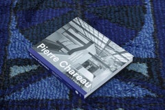 Vintage Swedish Rya Rug with Blue and Charcoal Geometric Pattern - Rug & Kilim