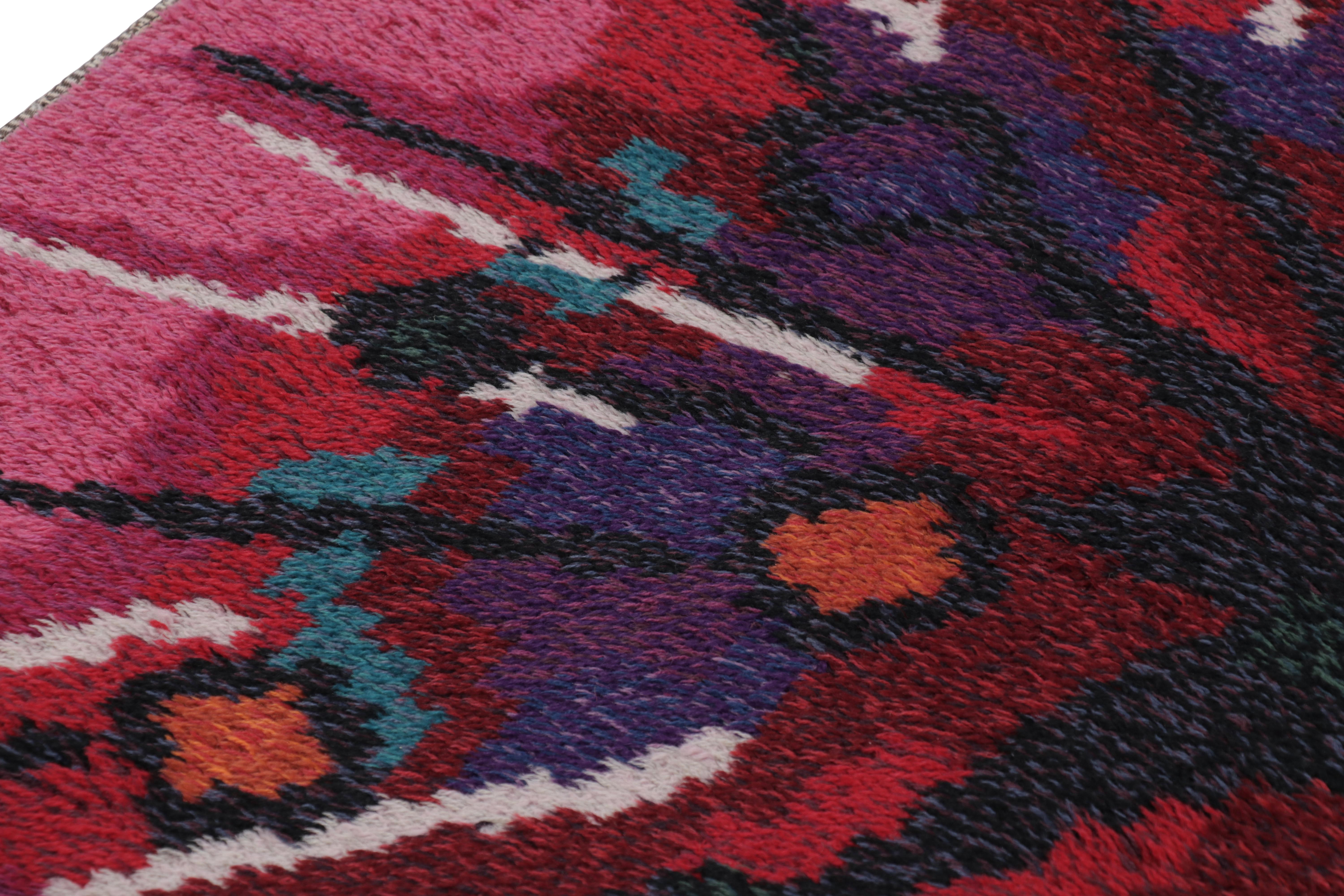 Alfombra sueca vintage Rya de atrevida geometría escandinava - Rug & Kilim Sueco en venta