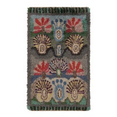 Vintage Swedish Rya Rug with Expressive Scandinavian Medallions - Rug & Kilim