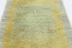 Vintage Swedish Rya Rug with Gray and Yellow Gradient Patterm - Rug & Kilim