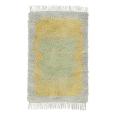 Vintage Swedish Rya Rug with Gray and Yellow Gradient Patterm - Rug & Kilim
