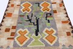 Vintage Swedish Rya Rug with Polychromatic Geometric Motifs - Rug & Kilim