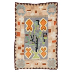 Vintage Swedish Rya Rug with Polychromatic Geometric Motifs - Rug & Kilim