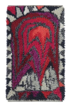 Vintage Swedish Rya Rug with Polychromatic Geometric Pattern- Rug & Kilim