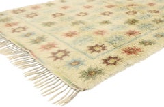 Vintage Swedish Rya Rug with Scandinavian Modern Style, Ingrid Hellman-Knafve