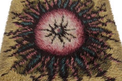 Vintage Swedish Rya Rug with Vibrant Scandinavian Medallion - Rug & Kilim