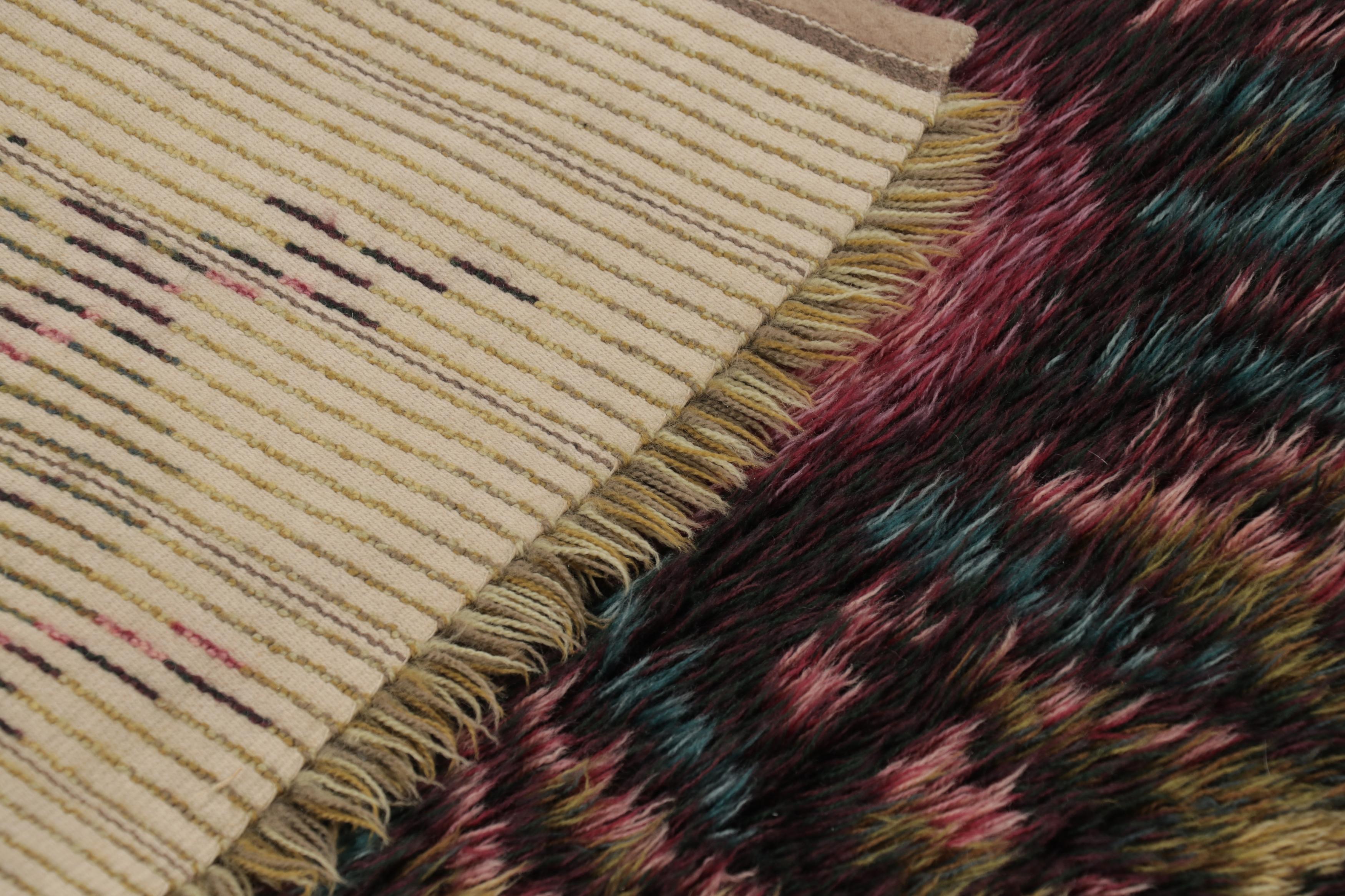 Metà XVII secolo Tappeto vintage svedese Rya con medaglione scandinavo - Rug & Kilim in vendita