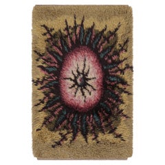 Tappeto vintage svedese Rya con medaglione scandinavo - Rug & Kilim