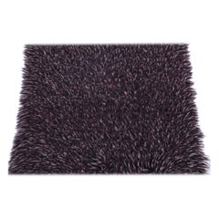 Vintage Swedish Rya Runner in Solid Purple and Ivory Tones - Rug & Kilim