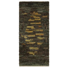 Tappeto vintage svedese Rya Runner con motivo scandinavo minimalista - Rug & Kilim