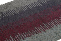 Vintage Swedish Rya Runner, Scandinavian Rug with Serrated Stripes - Rug & Kilim