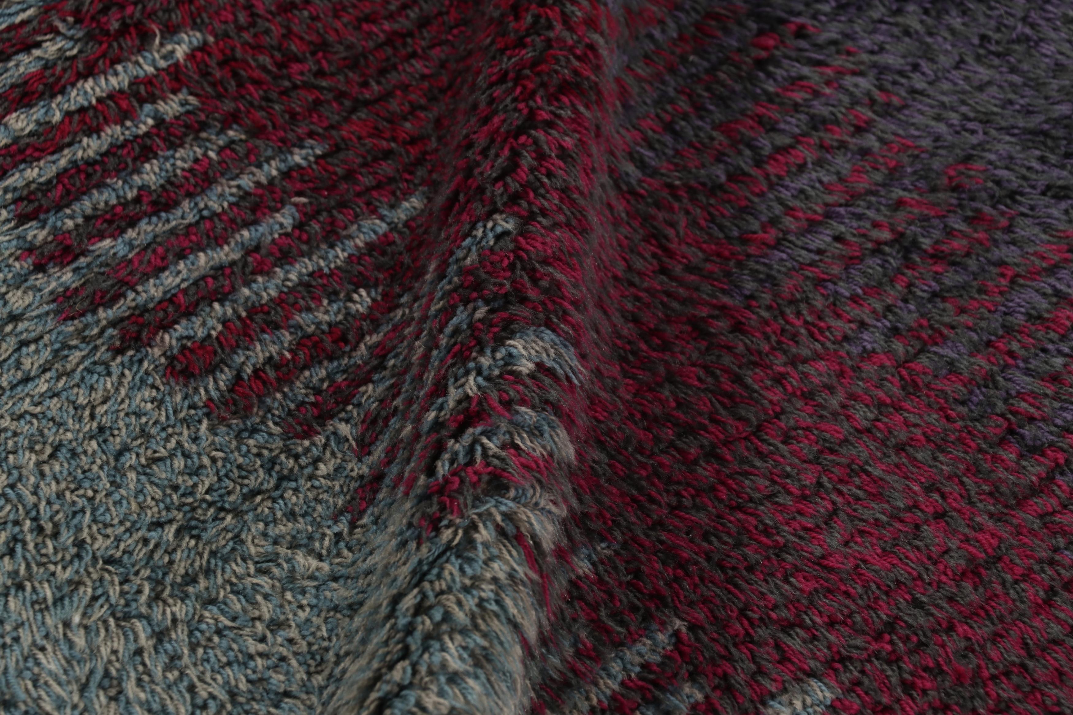 Alfombra sueca vintage Rya, alfombra escandinava con rayas dentadas - Rug & Kilim mediados del siglo XX en venta