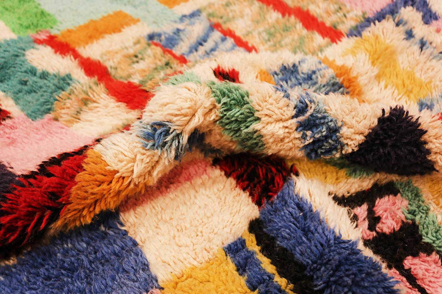 Wool Vintage Swedish Rya Shag Rug. Size: 5 ft x 6 ft 4 in (1.52 m x 1.93 m)