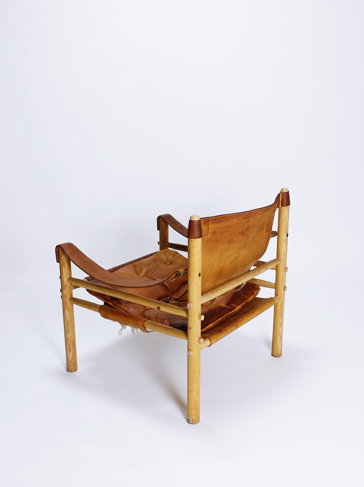 Late 20th Century Vintage Swedish Safari Armchair Sirocco by Arne Norell