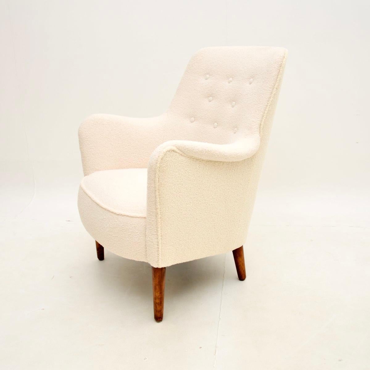 Vintage Swedish Sampsel Armchair by Carl Malmsten In Good Condition In London, GB