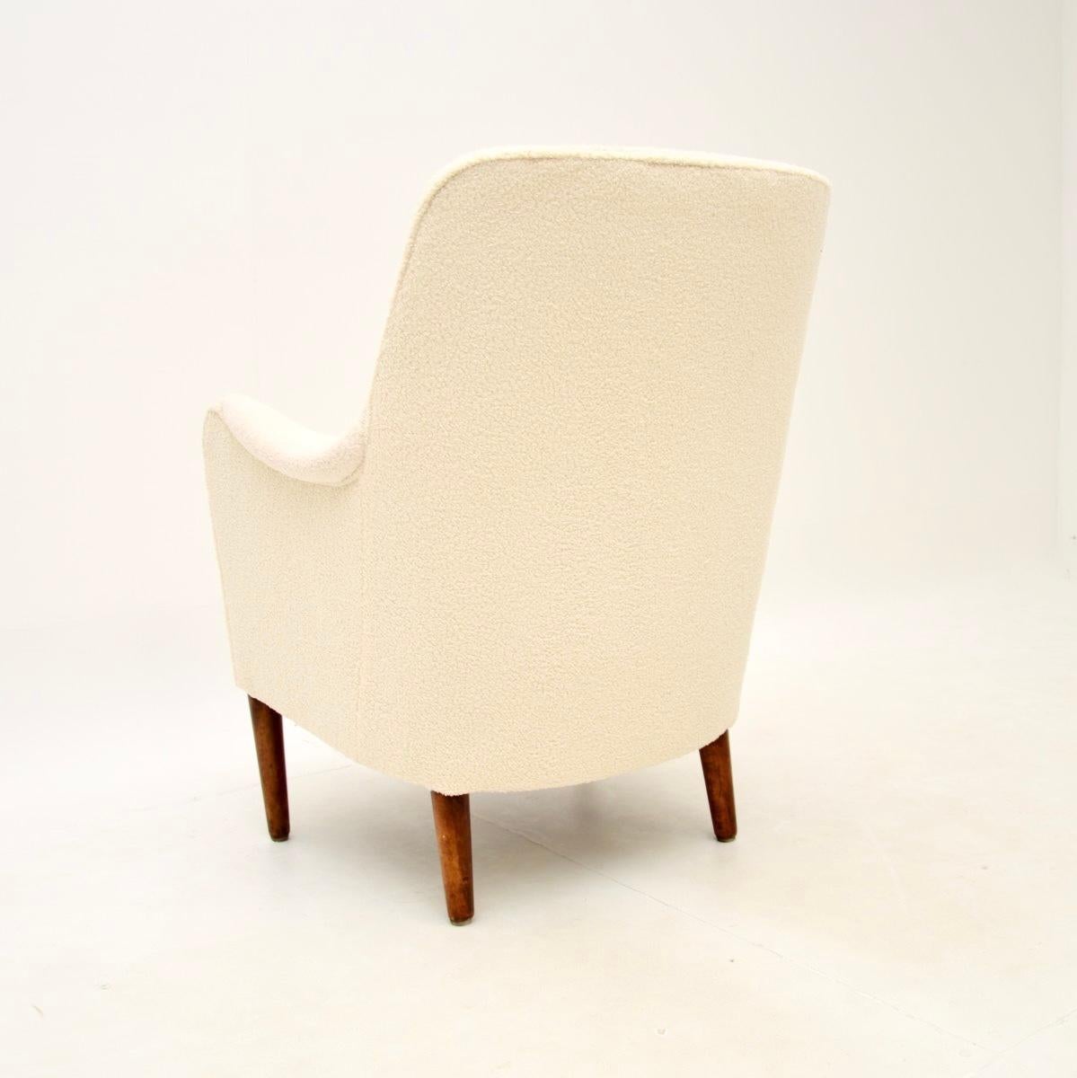 Mid-20th Century Vintage Swedish Sampsel Armchair by Carl Malmsten