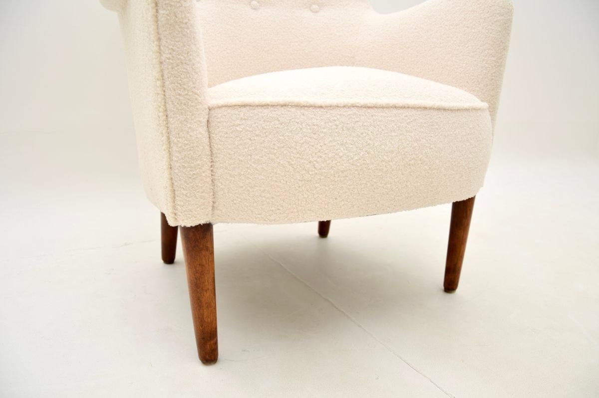 Vintage Swedish Sampsel Armchair by Carl Malmsten 1
