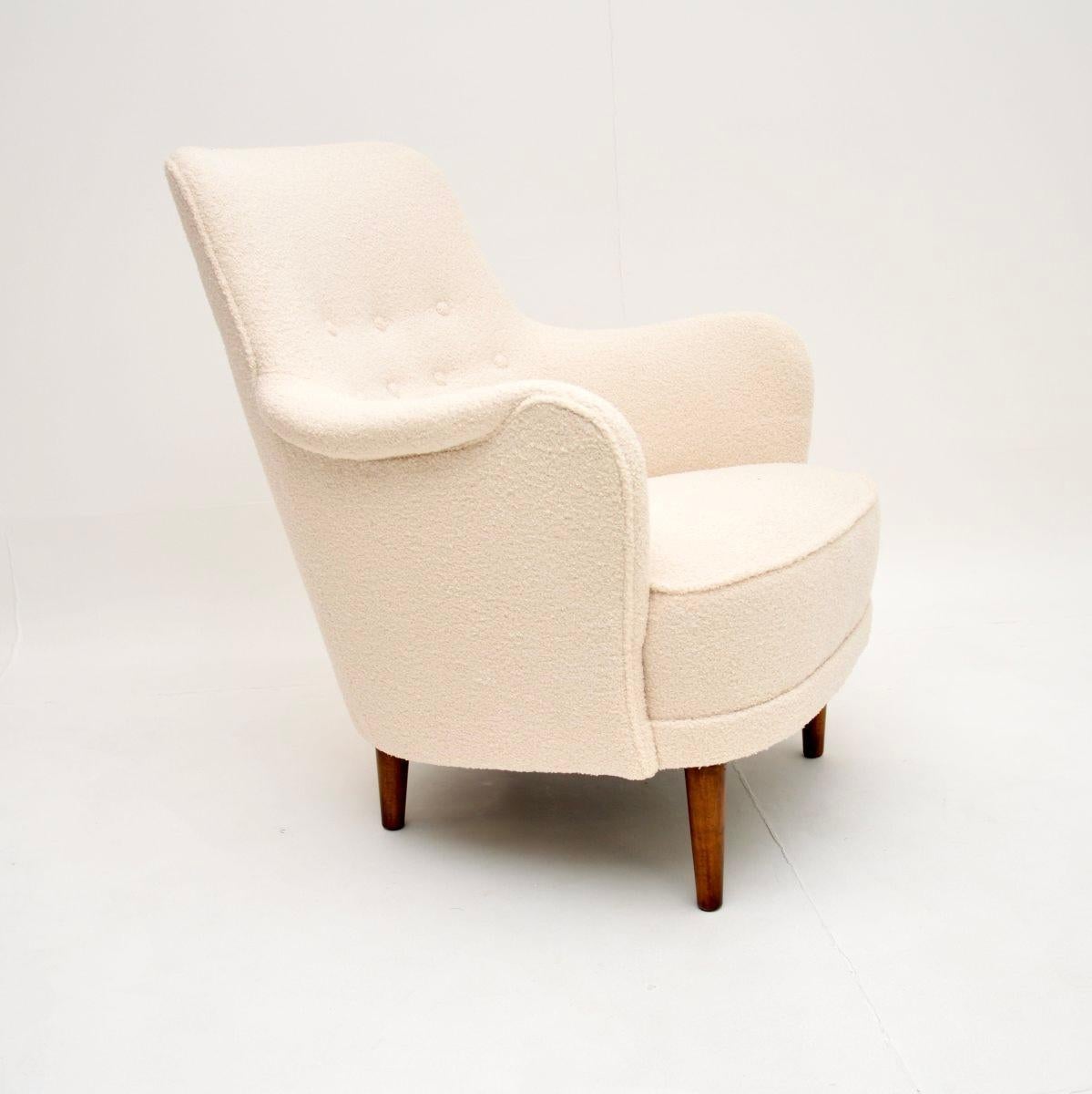 Mid-Century Modern Vintage Swedish Samsas Armchair by Carl Malmsten