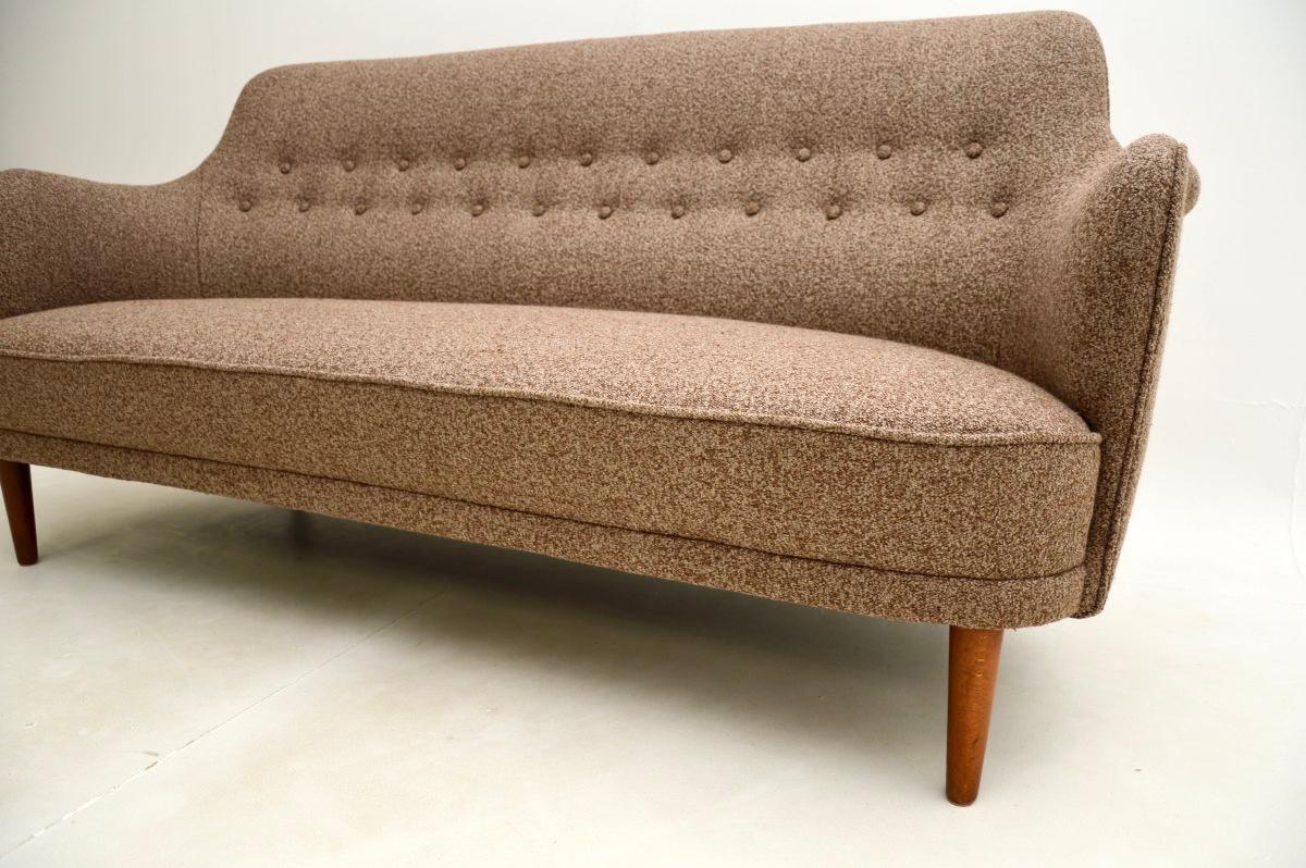 Bouclé Vintage Swedish Samsas Sofa by Carl Malmsten For Sale