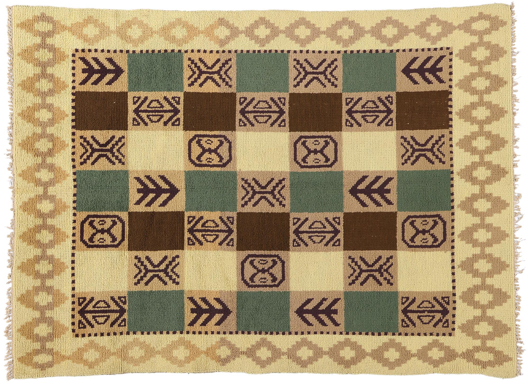 Tappeto vintage scandinavo svedese Flossa, 05'09 x 07'11 in vendita 2