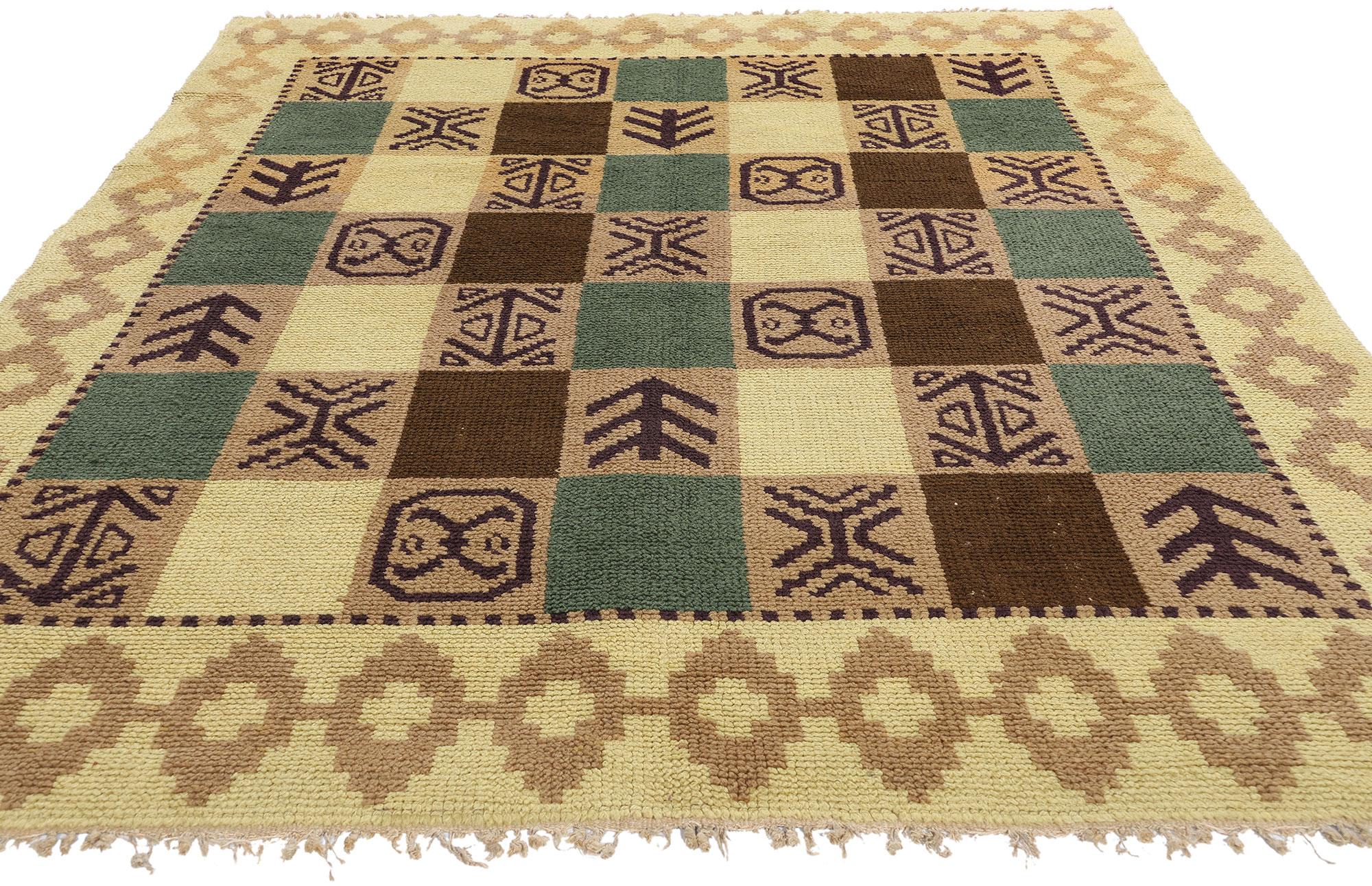 Scandinavo moderno Tappeto vintage scandinavo svedese Flossa, 05'09 x 07'11 in vendita