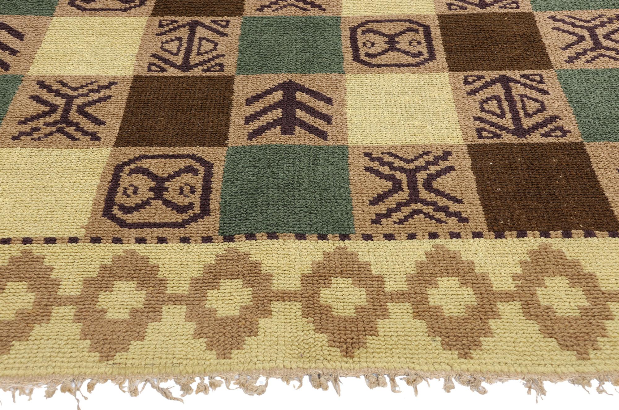 Svedese Tappeto vintage scandinavo svedese Flossa, 05'09 x 07'11 in vendita