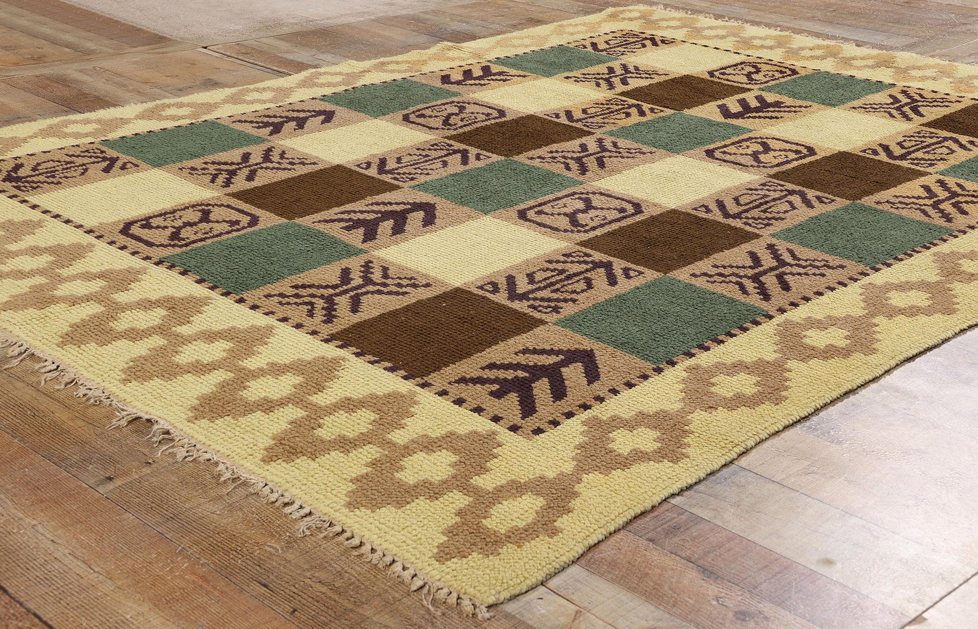 XX secolo Tappeto vintage scandinavo svedese Flossa, 05'09 x 07'11 in vendita