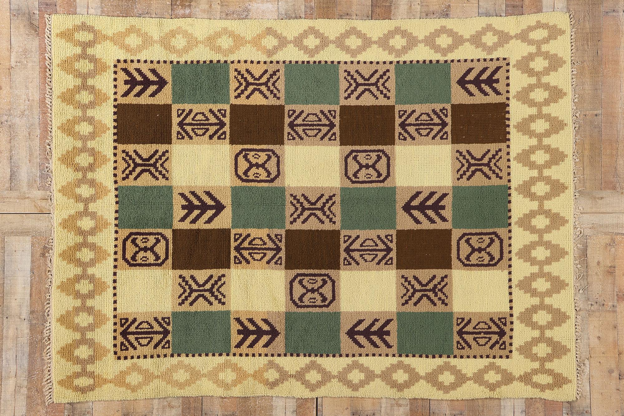 Tappeto vintage scandinavo svedese Flossa, 05'09 x 07'11 in vendita 1