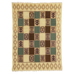 Vintage Swedish Scandinavian Flossa Rug, 05'09 x 07'11