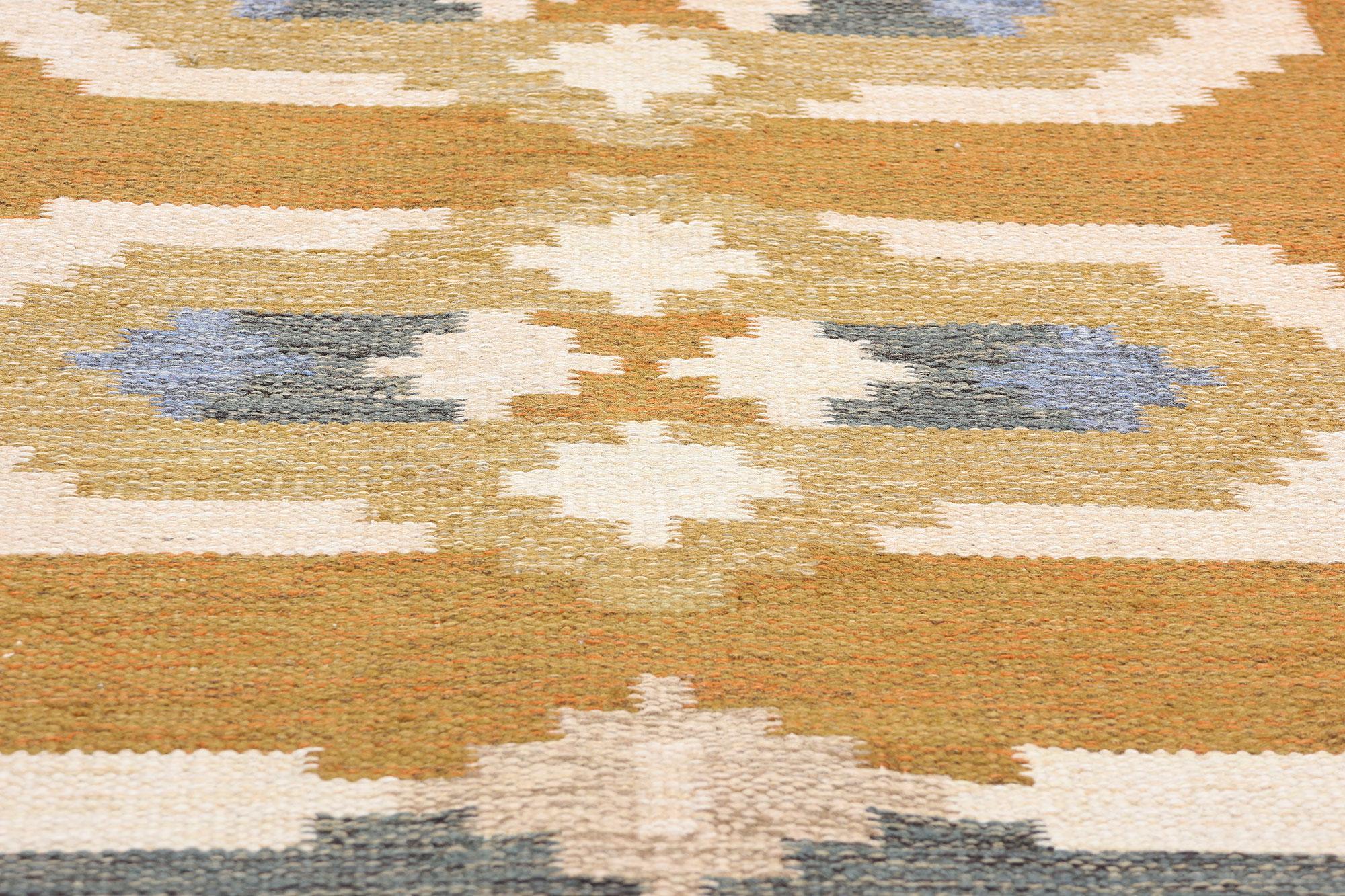 Tissé à la main Tapis vintage suédois scandinave Röllakan en vente