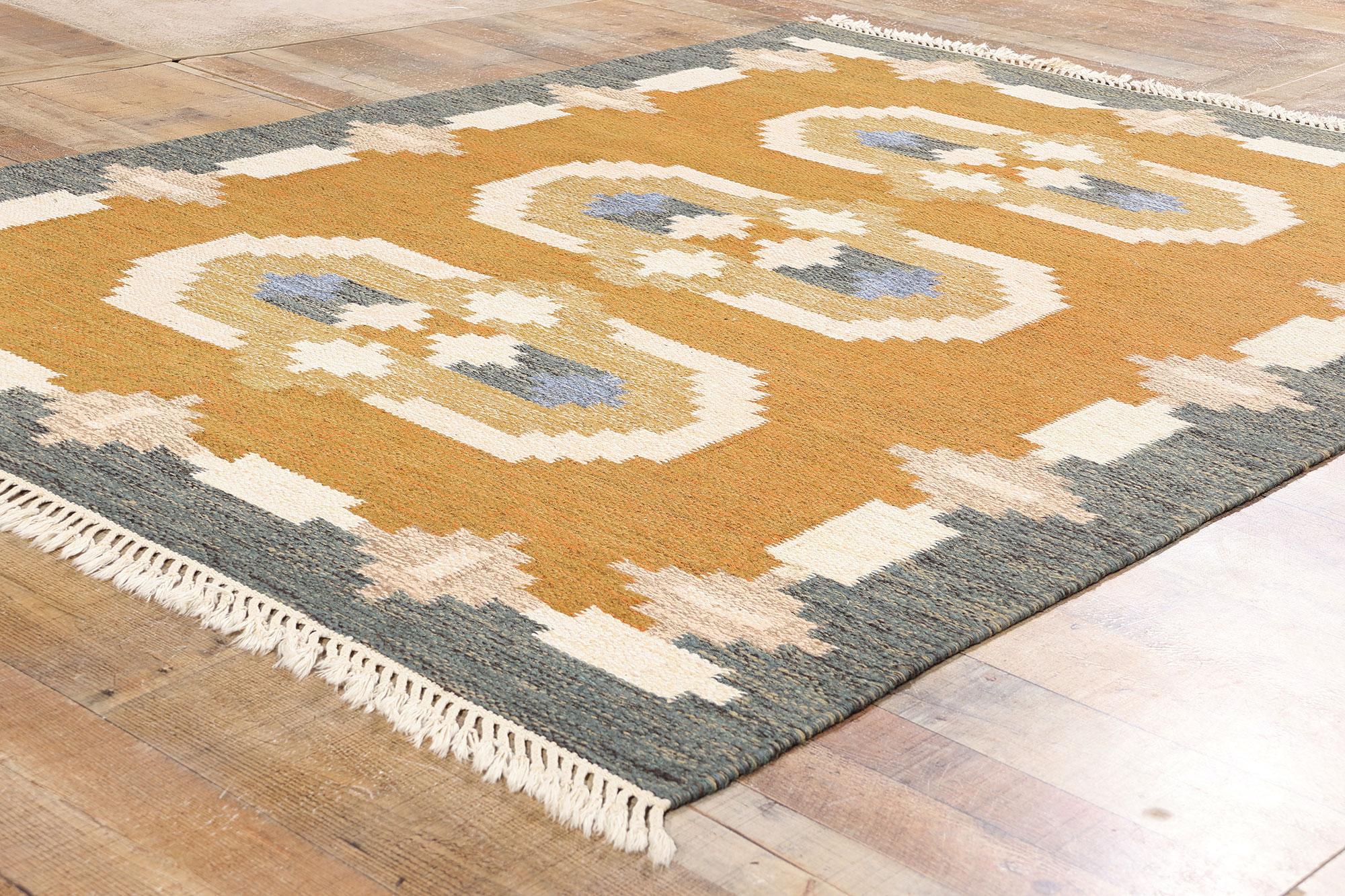 20ième siècle Tapis vintage suédois scandinave Röllakan en vente
