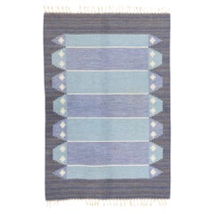 1960's Scandinavian Blue Swedish Röllakan with Modern Style