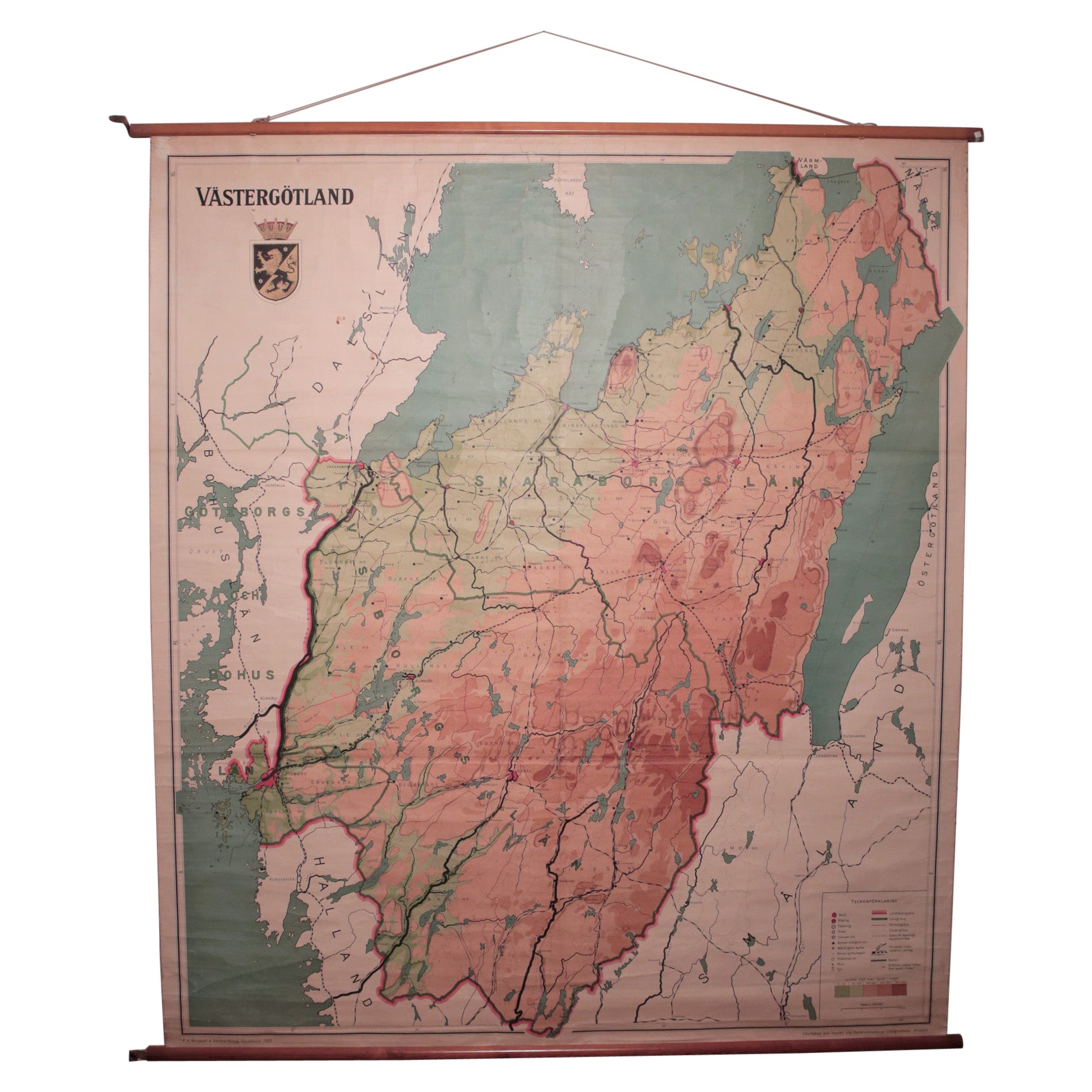 Mappa scolastica svedese d'epoca del Vastergötland, Made in Sweden 1920 in vendita