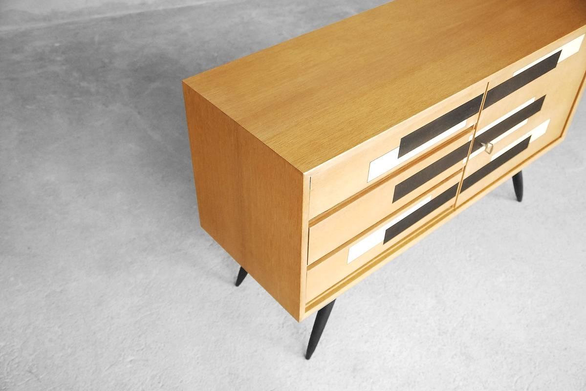 Vintage Swedish Sideboard with Drawers and Geometric Pattern, 1964 6