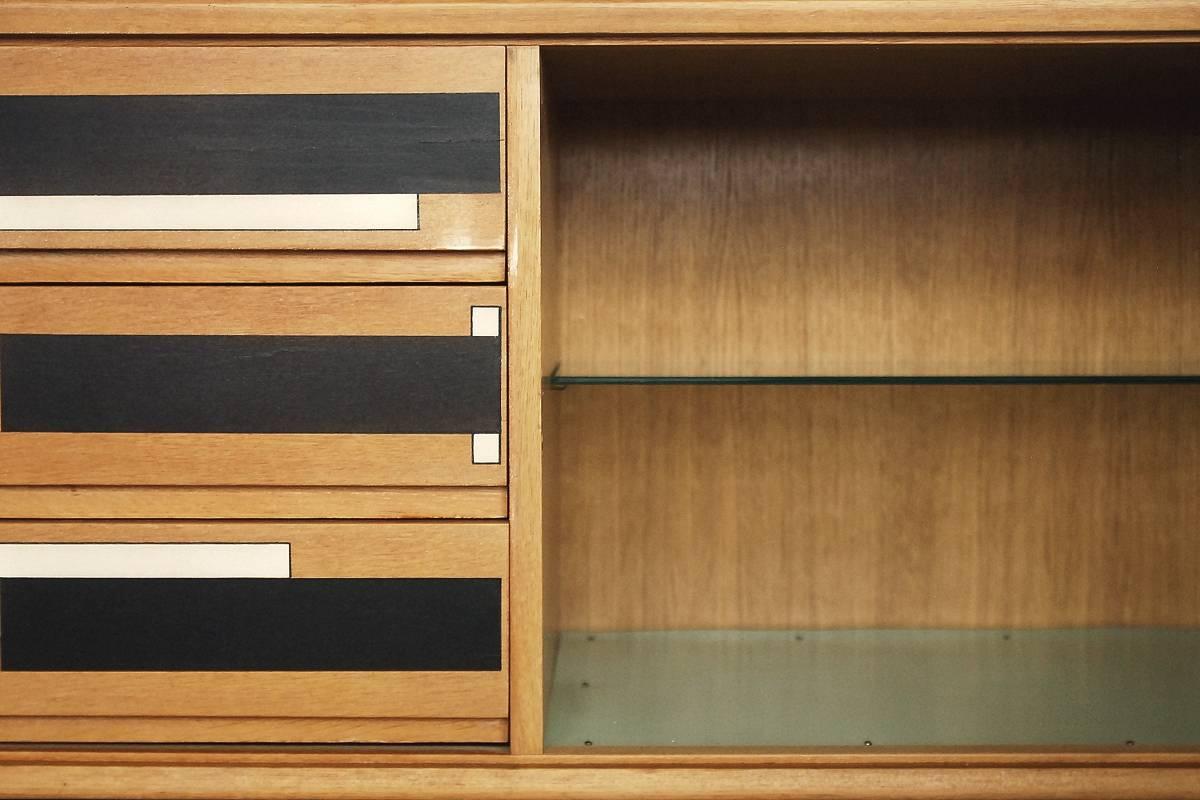 Vintage Swedish Sideboard with Drawers and Geometric Pattern, 1964 In Good Condition In Warsaw, PL
