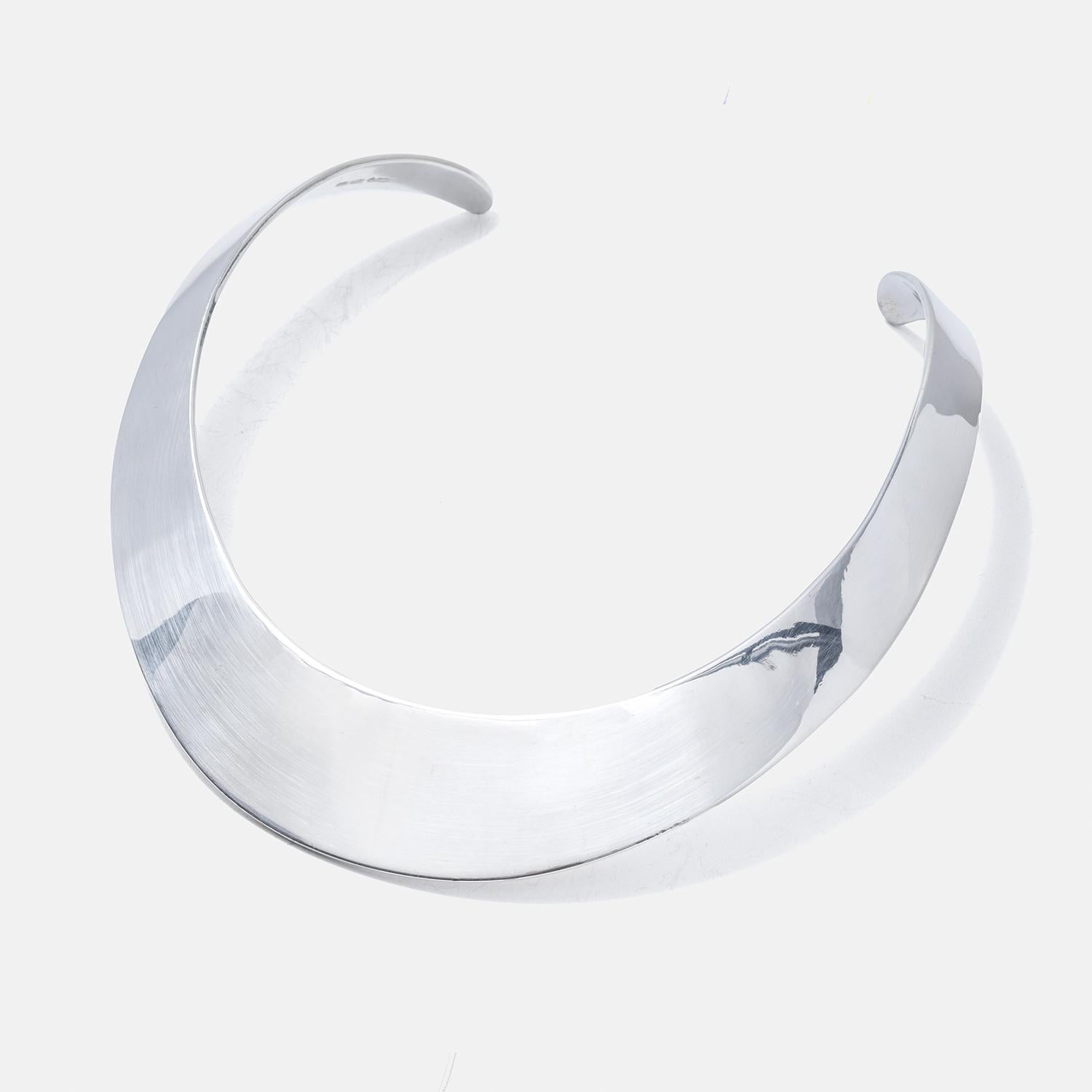 Schwedischer Silberhalsring im Vintage-Stil, hergestellt im Jahr 1996 für Damen oder Herren im Angebot