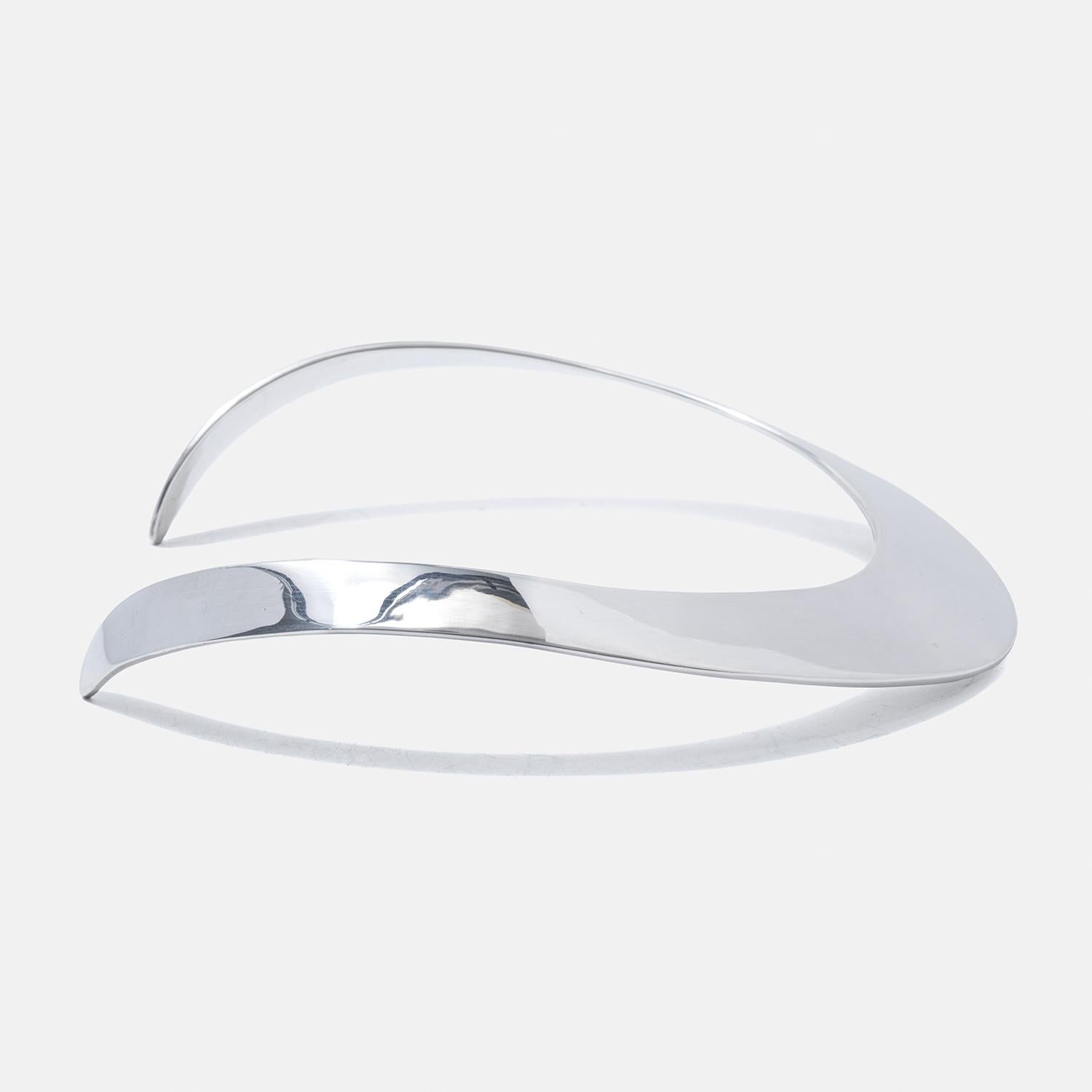 Schwedischer Silberhalsring im Vintage-Stil, hergestellt im Jahr 1996 im Angebot 2