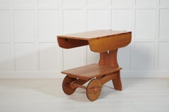 Schwedischer Servier- oder Barwagen aus massivem Kiefernholz