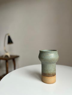 Vintage Swedish Speckled Seafoam Stoneware Vase by Eddie Westerberg, 1970s