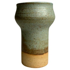 Vintage Swedish Speckled Seafoam Stoneware Vase by Eddie Westerberg, 1970s