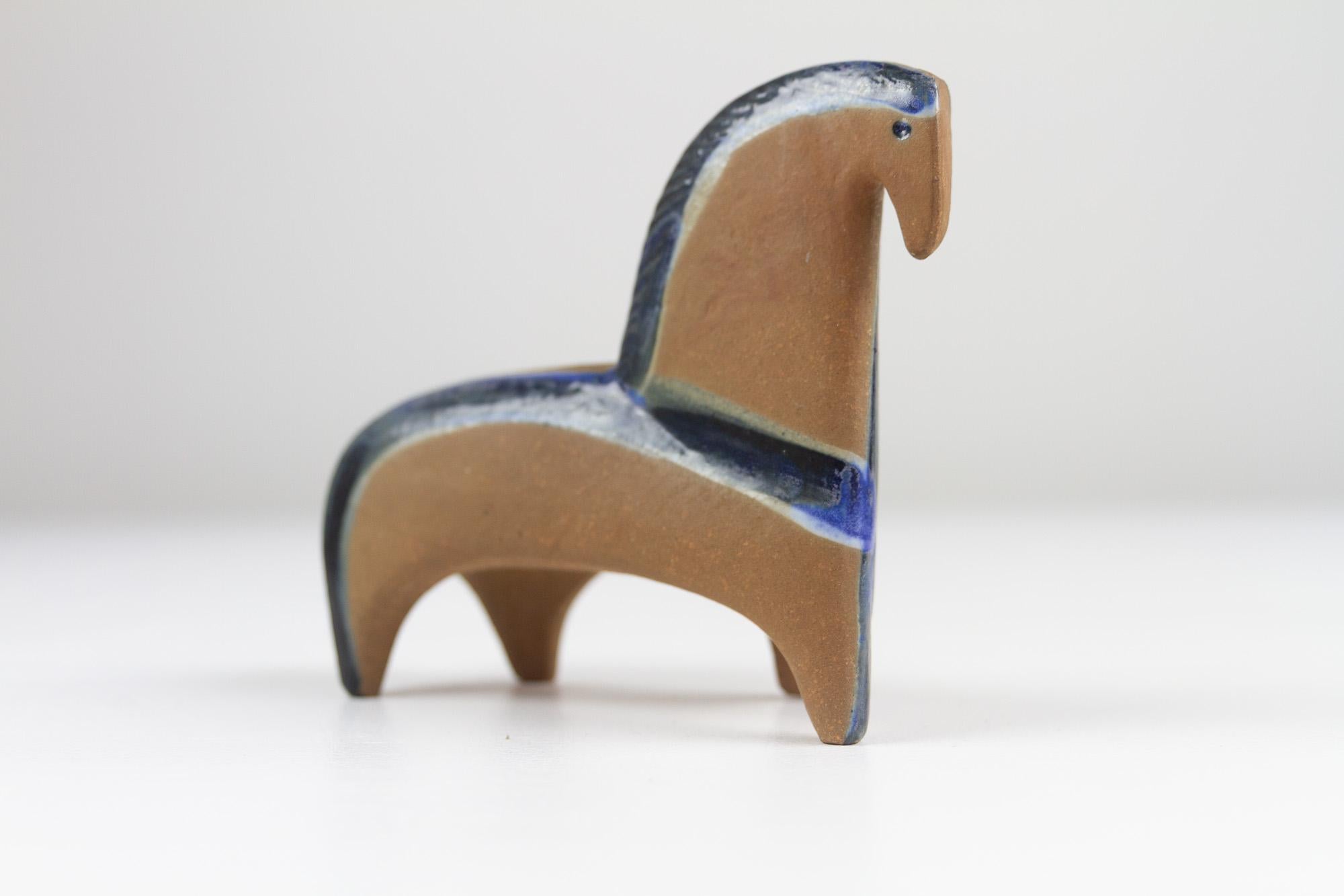 Vintage Swedish Stoneware Horse by Lisa Larson for Gustavsberg, 1950s In Good Condition For Sale In Asaa, DK