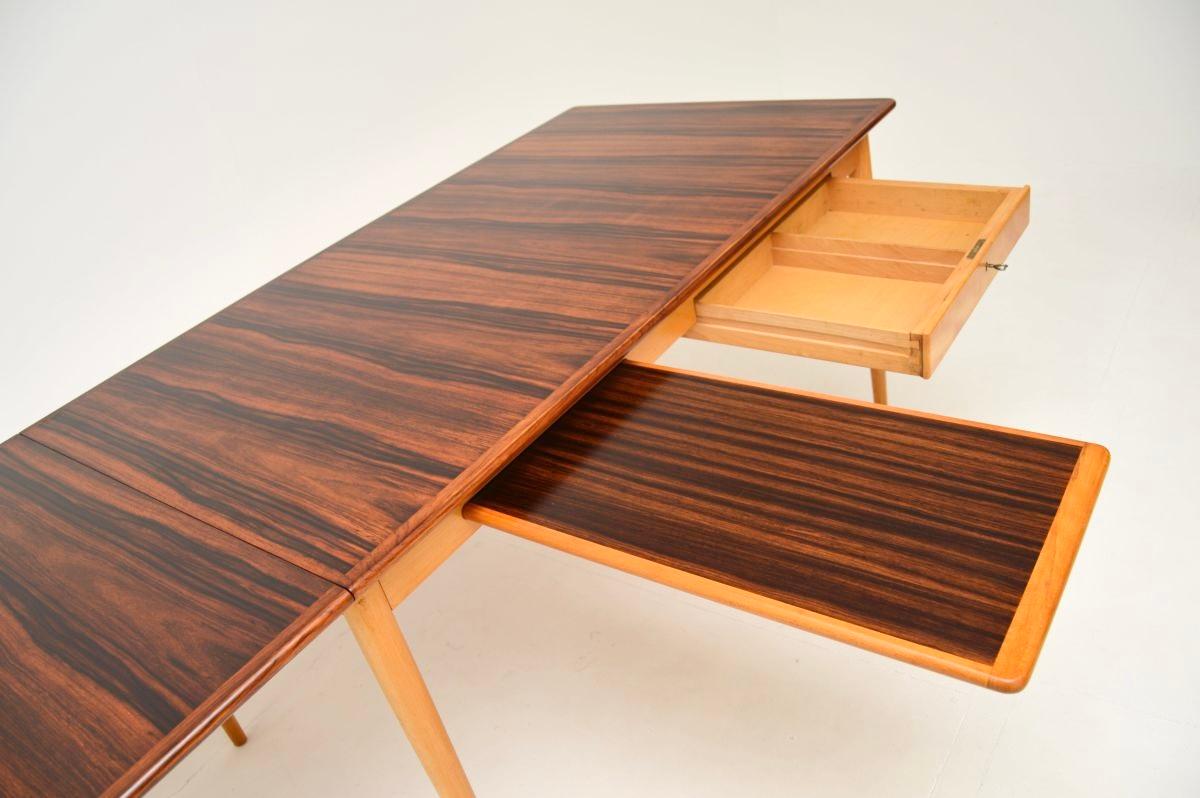 Vintage Swedish Sycamore Drop Leaf Desk For Sale 4