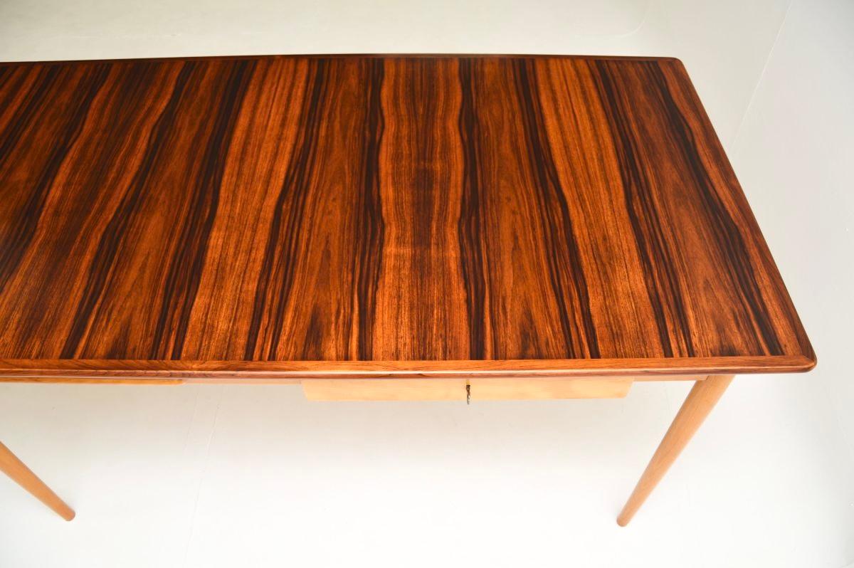 Vintage Swedish Sycamore Drop Leaf Desk For Sale 6