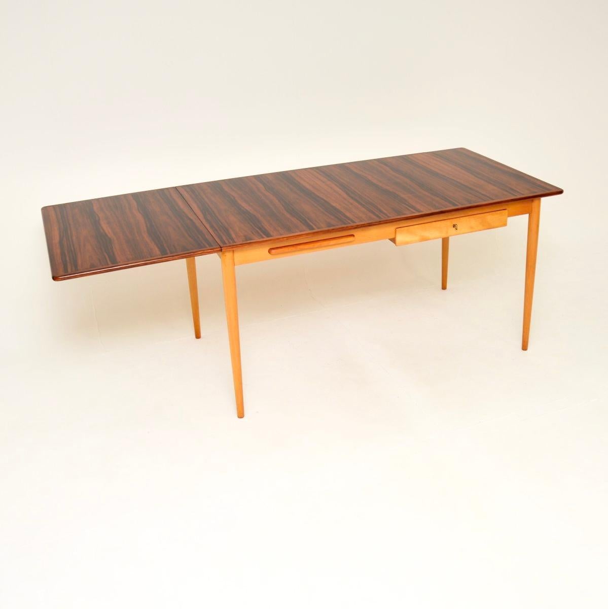 Wood Vintage Swedish Sycamore Drop Leaf Desk For Sale