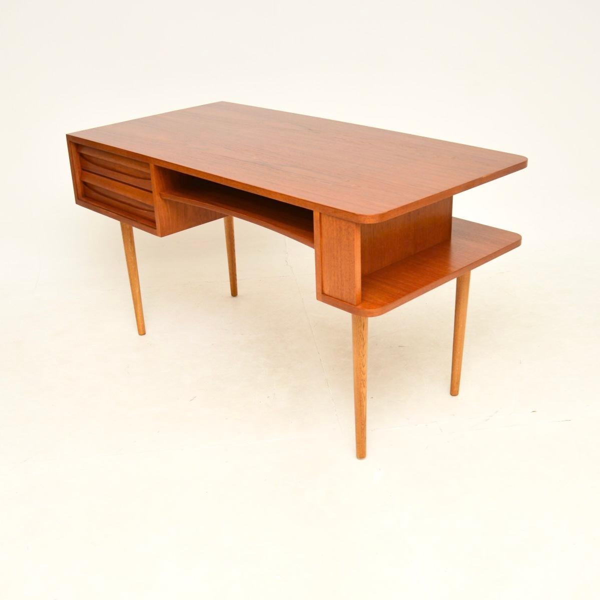 Mid-20th Century Vintage Swedish Teak Desk For Sale