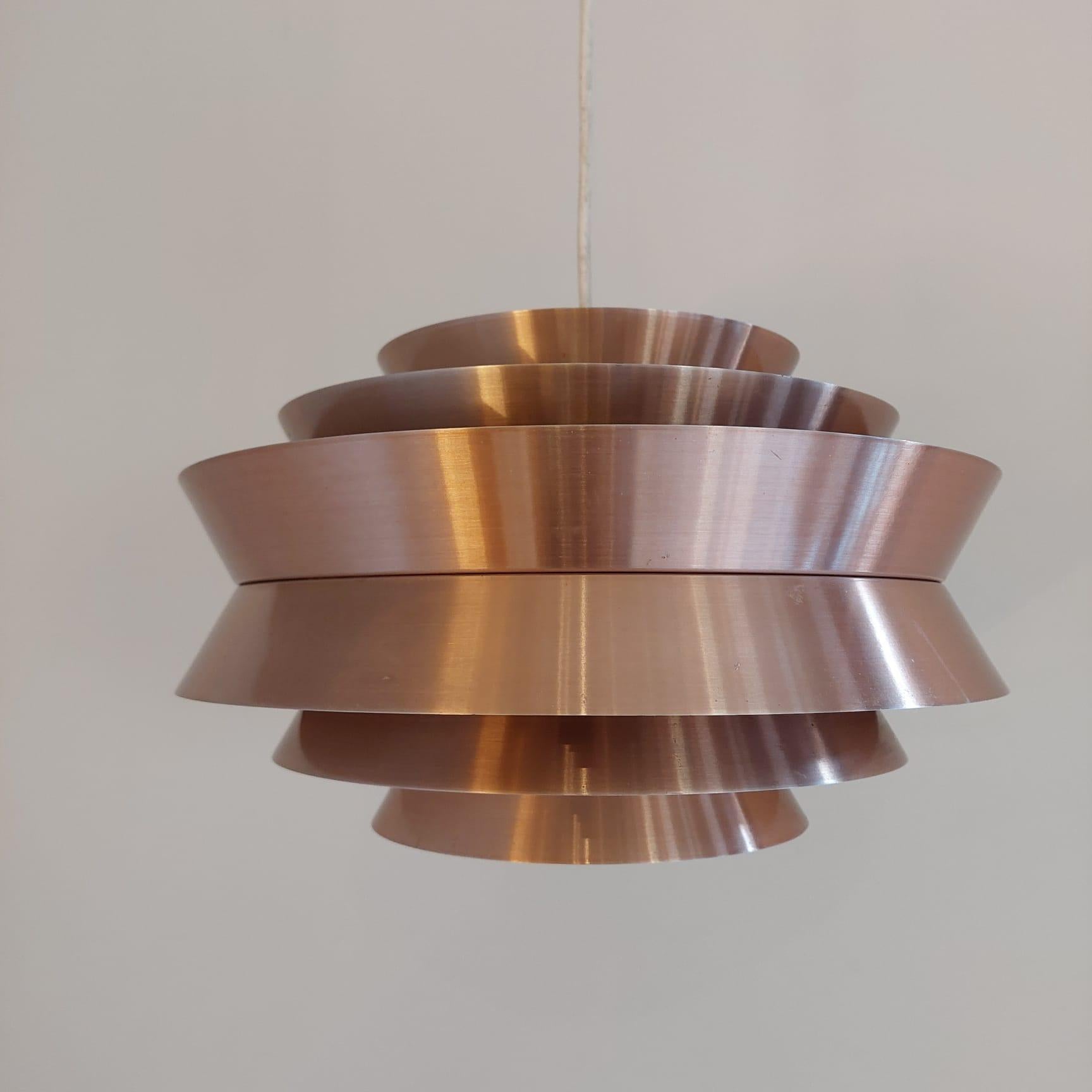Aluminum Vintage Swedish 'Trava' Pendant Lamp Carl Thore, Granhaga Metallindustri For Sale