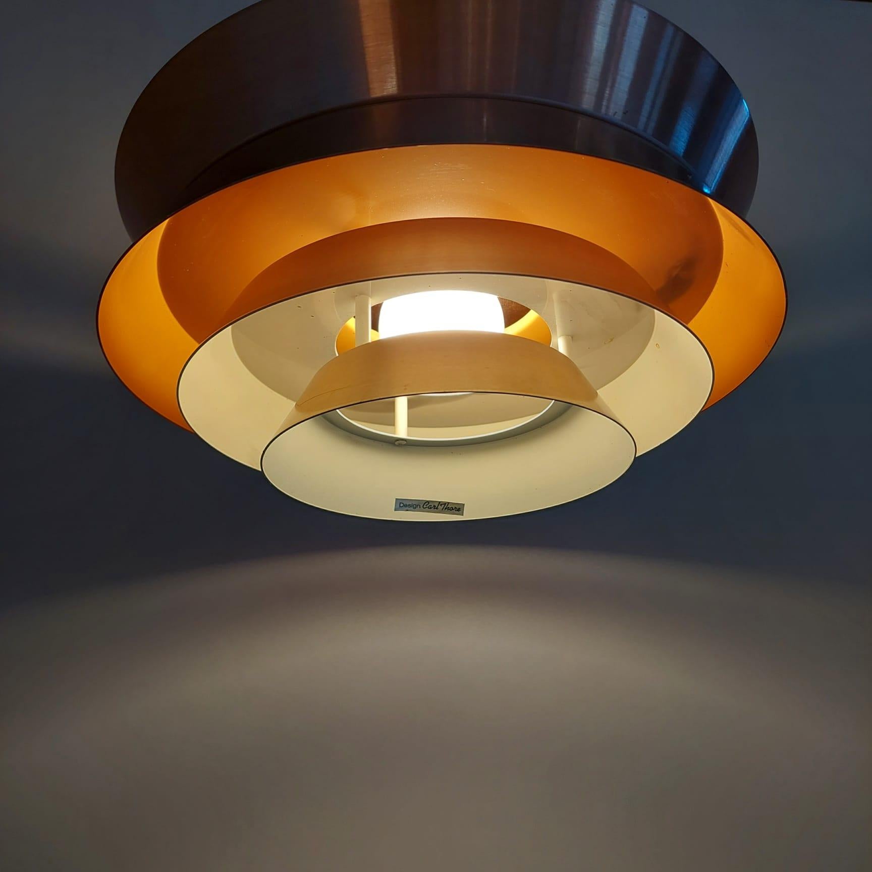 Vintage Swedish 'Trava' Pendant Lamp Carl Thore, Granhaga Metallindustri For Sale 1